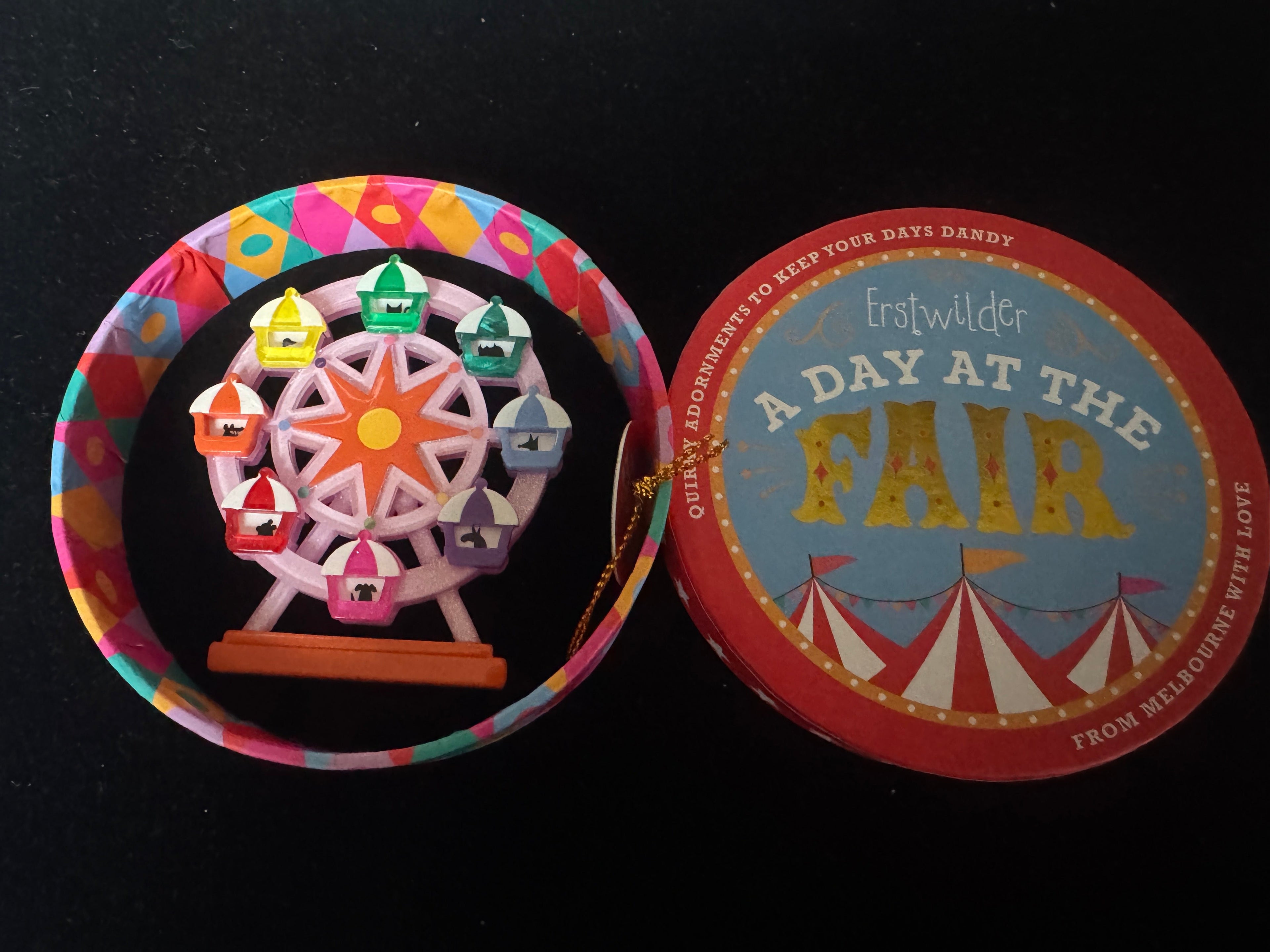 ERSTWILDER A DAY AT THE FAIR A WHEELY GOOD VIEW - Resin Brooch