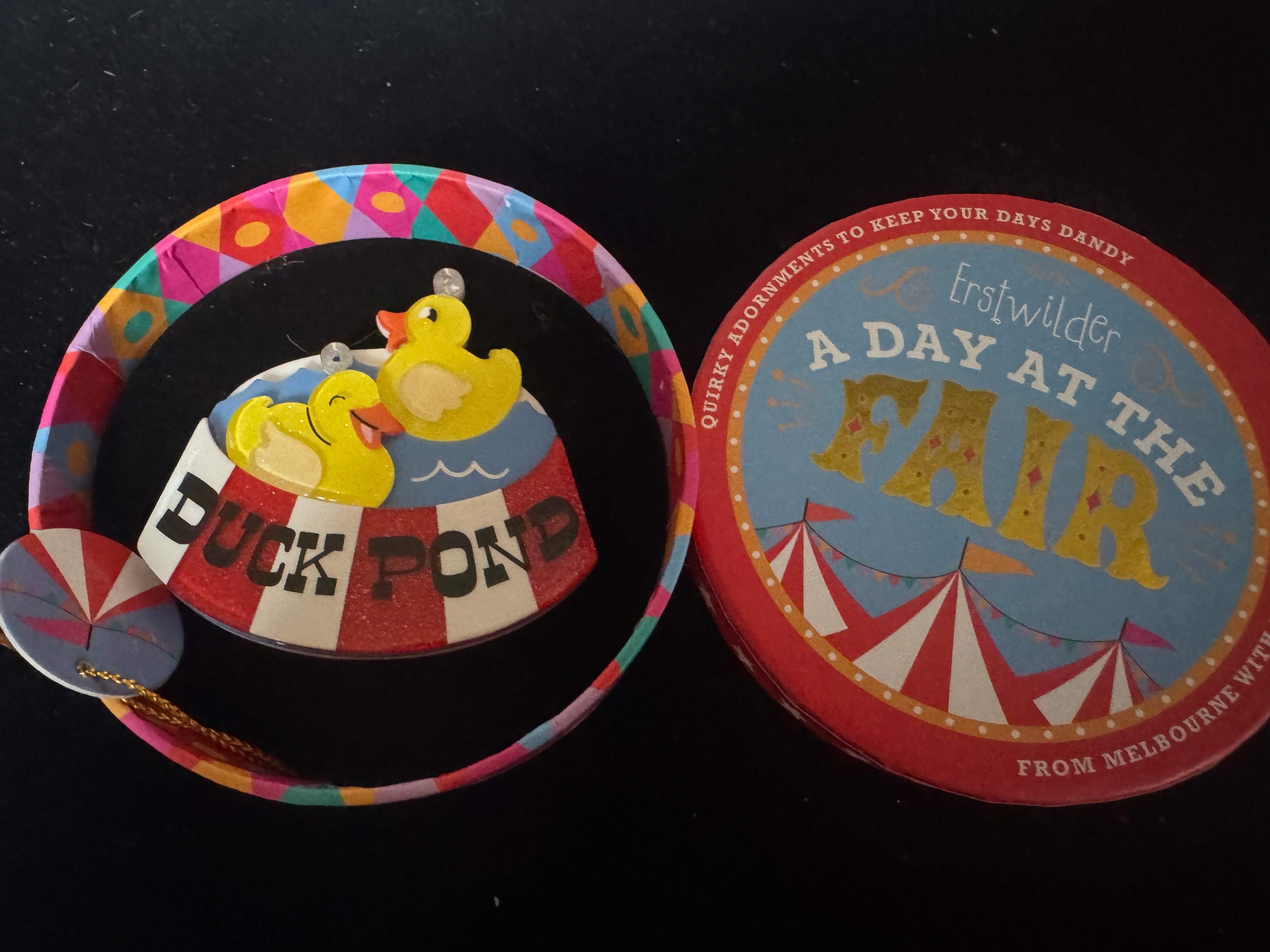 ERSTWILDER A DAY AT THE FAIR COLLECTION HOOKED ON A FEELING -Resin Brooch