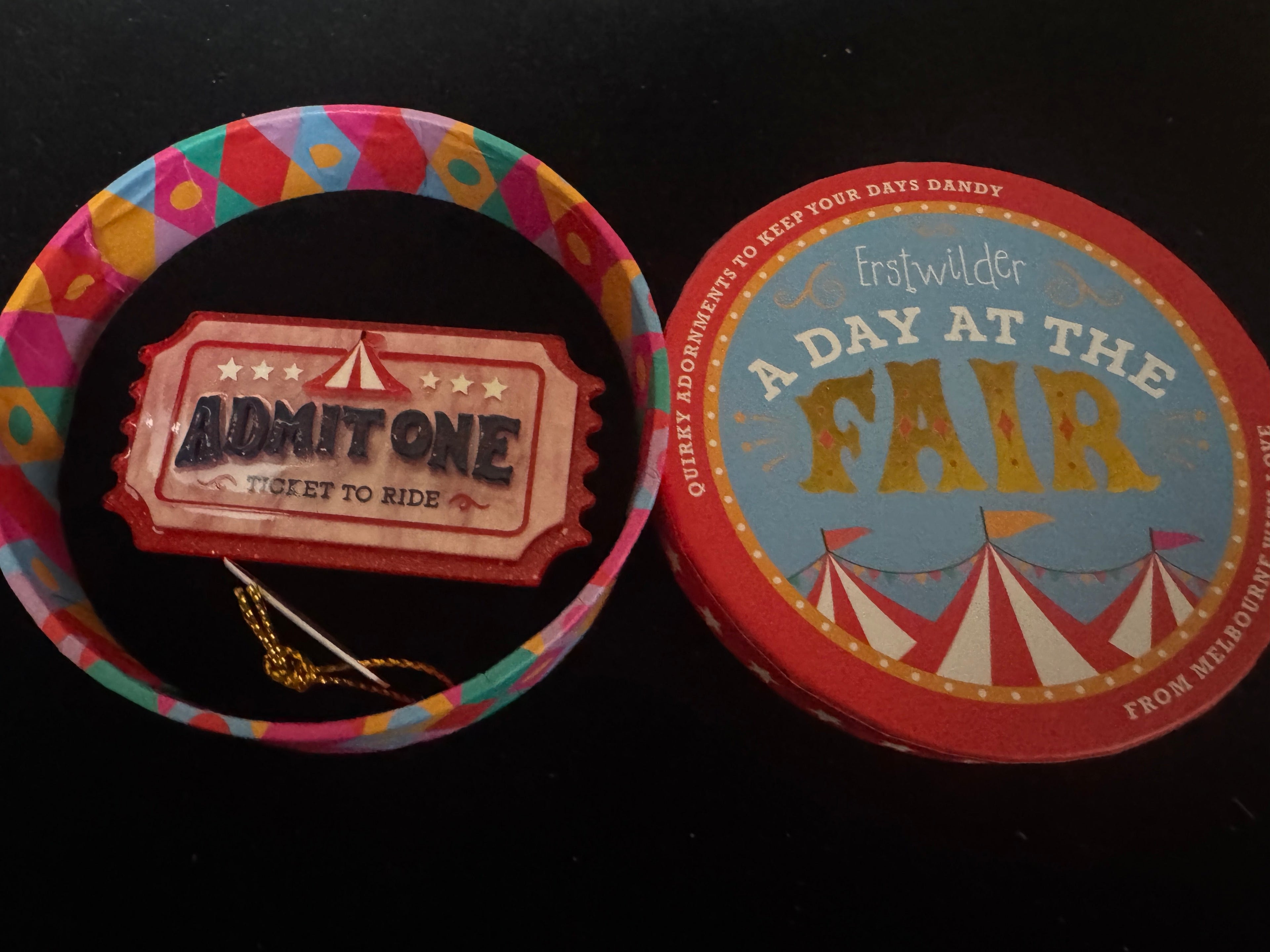 ERSTWILDER A DAY AT THE FAIR A TICKET TO RIDE - Resin Brooch