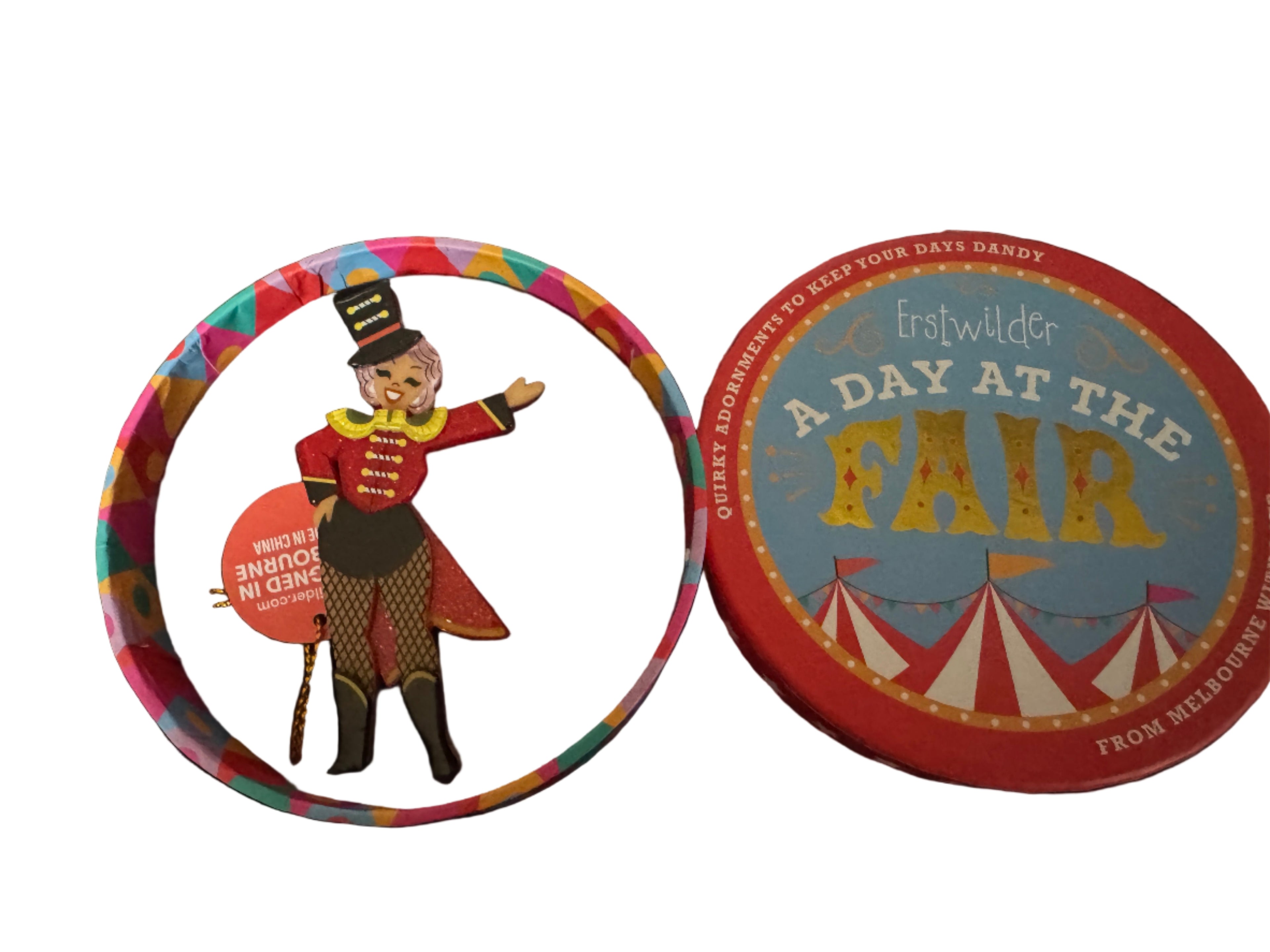 ERSTWILDER A DAY AT THE FAIR COLLECTION ROLL UP! ROLL UP! -Resin Brooch