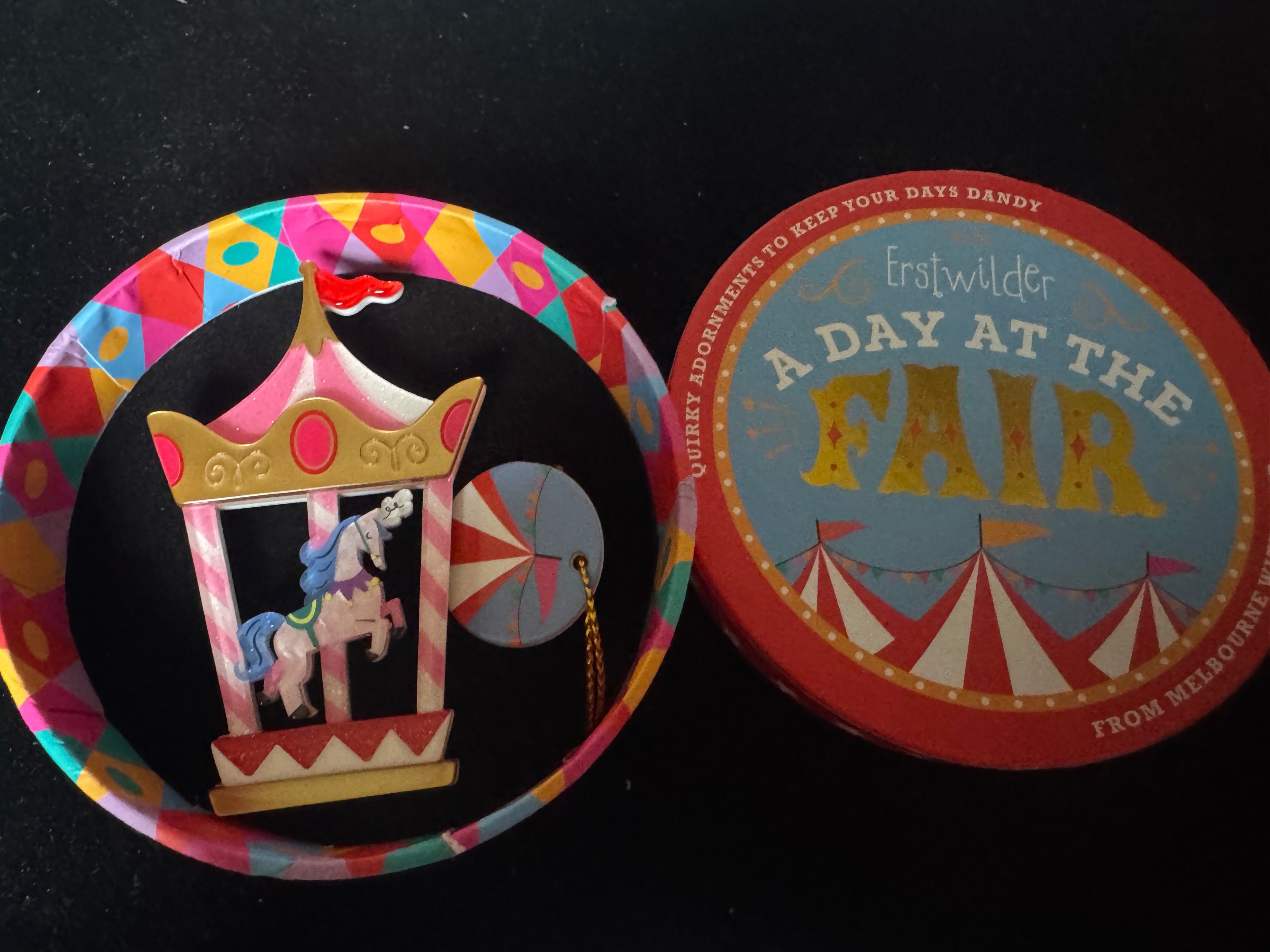 ERSTWILDER A DAY AT THE FAIR CAROUSEL FOR ONE - Resin Brooch