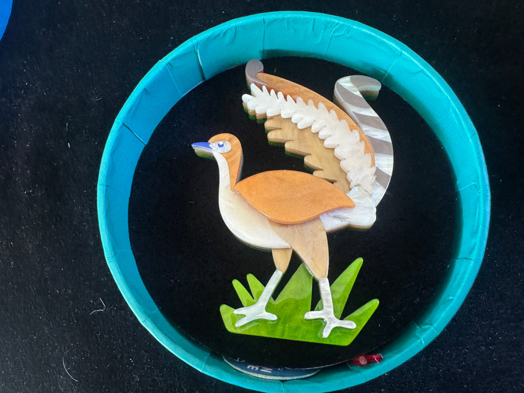 ERSTWILDER AUSTRALIANA COLLECTION RESIN BROOCH - LOTTE THE LYREBIRD
