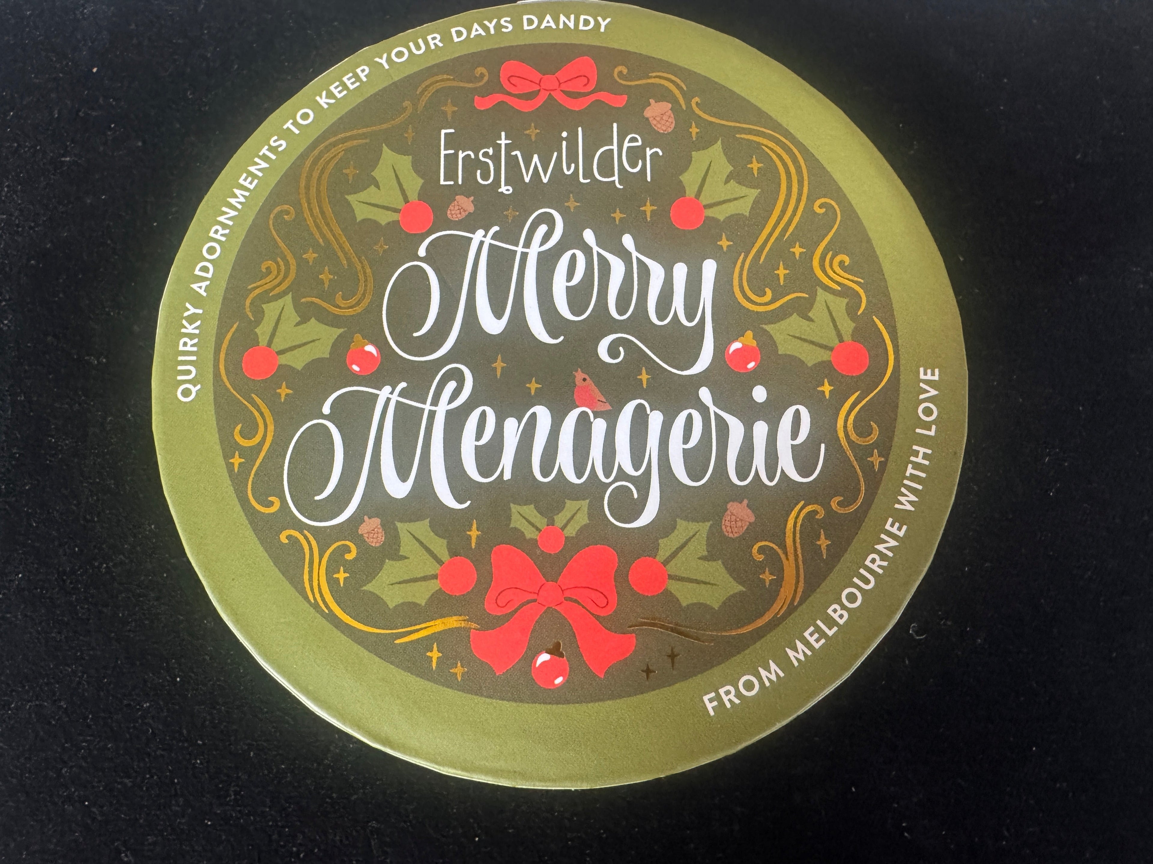 ERSTWILDER MERRY MENAGERIE - Resin Brooch -  PADDY & PIP THE PENGUINS