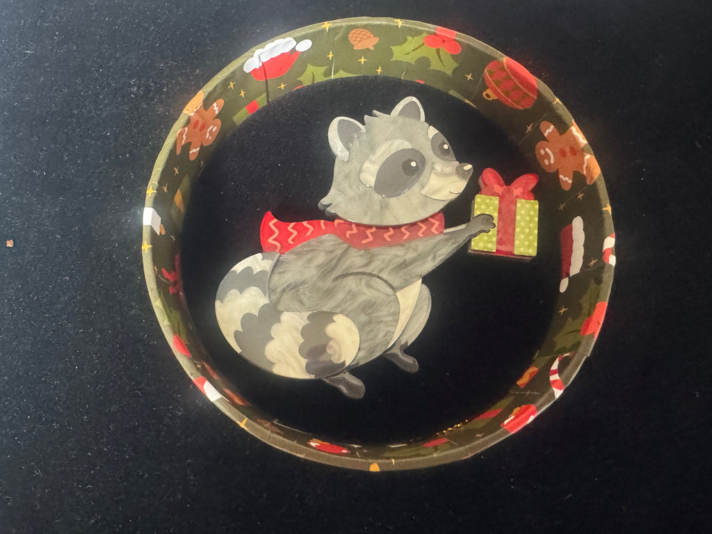 ERSTWILDER MERRY MENAGERIE COLLECTION resin brooch - RHI-RHI THE RACCOON