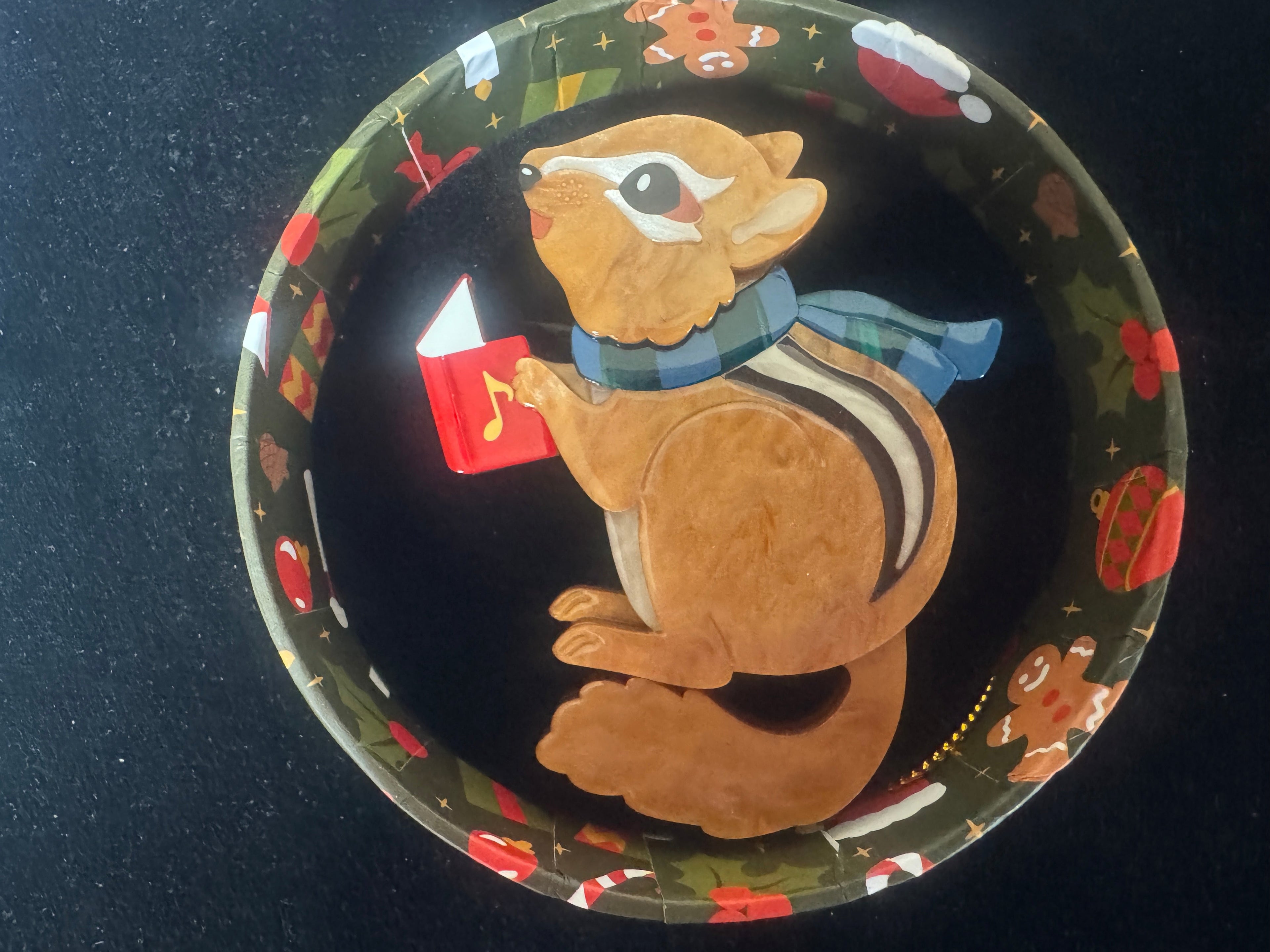 ERSTWILDER MERRY MENAGERIE - Resin Brooch - CHARLIE THE CHIPMUNK