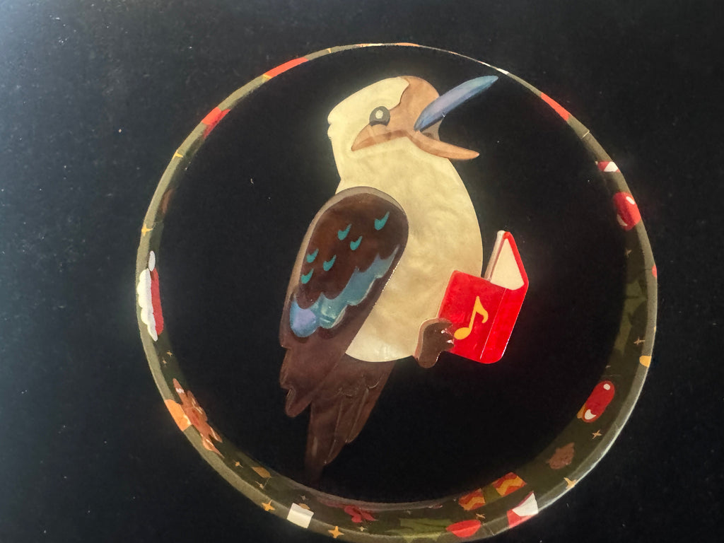 ERSTWILDER MERRY MENANGERIE COLLECTION - resin brooch - KIP THE KOOKABURRA