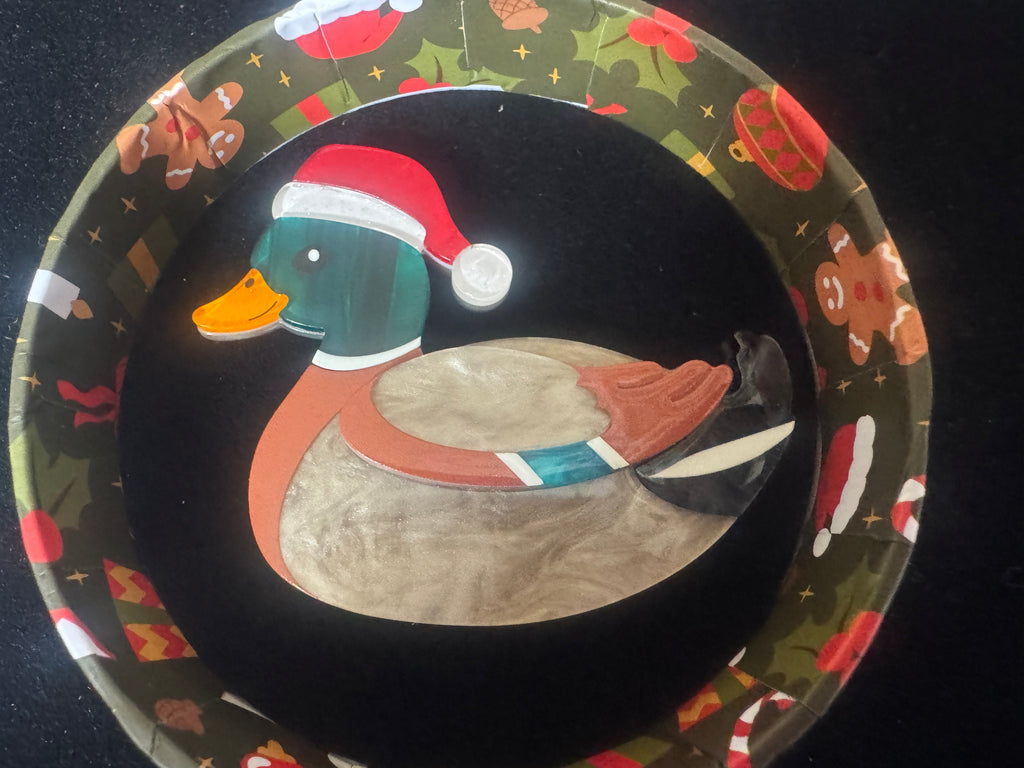 ERSTWILDER MERRY MENAGERIE -Resin Brooch - DAPHNE THE DUCK