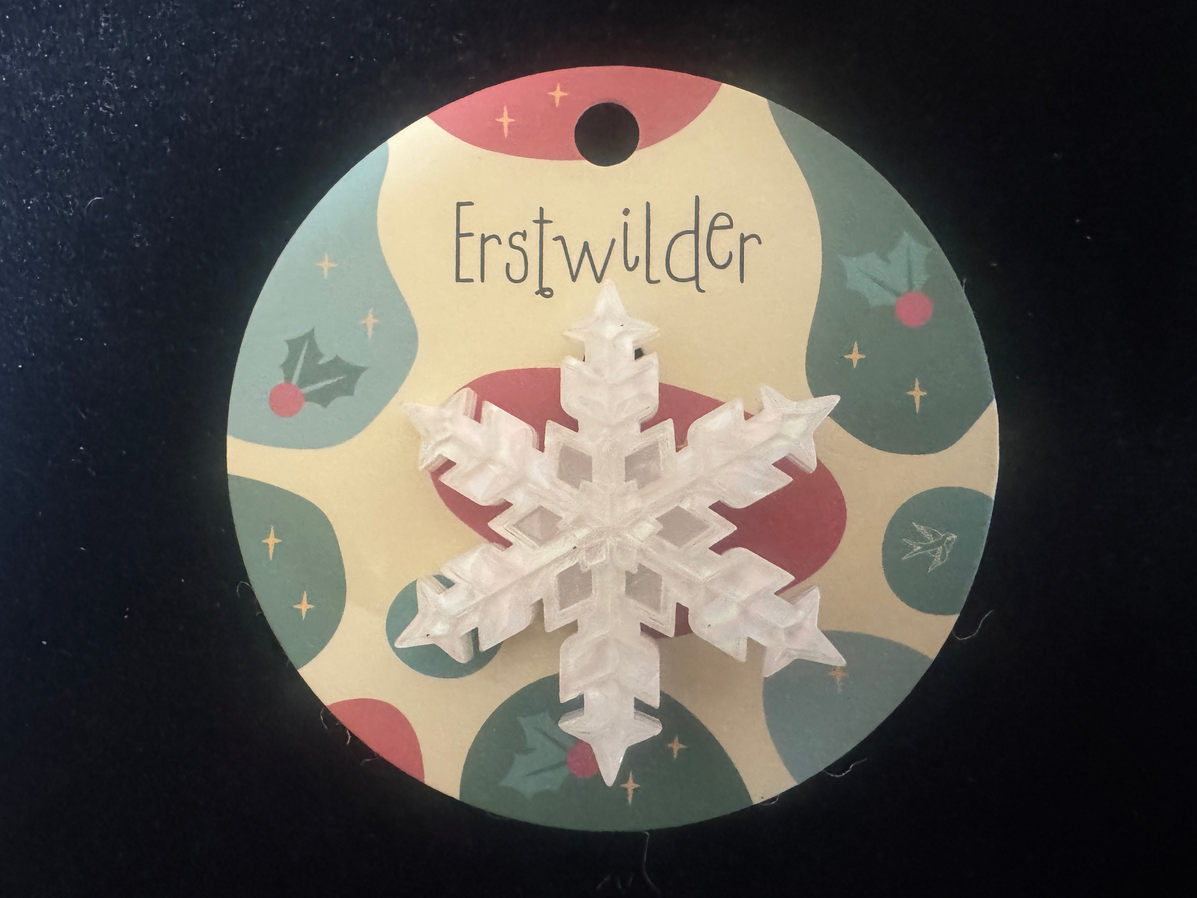 ERSTWILDER CHRISTMAS MINIATURE RESIN BROOCH - SIMPLIFIED SNOWFLAKE