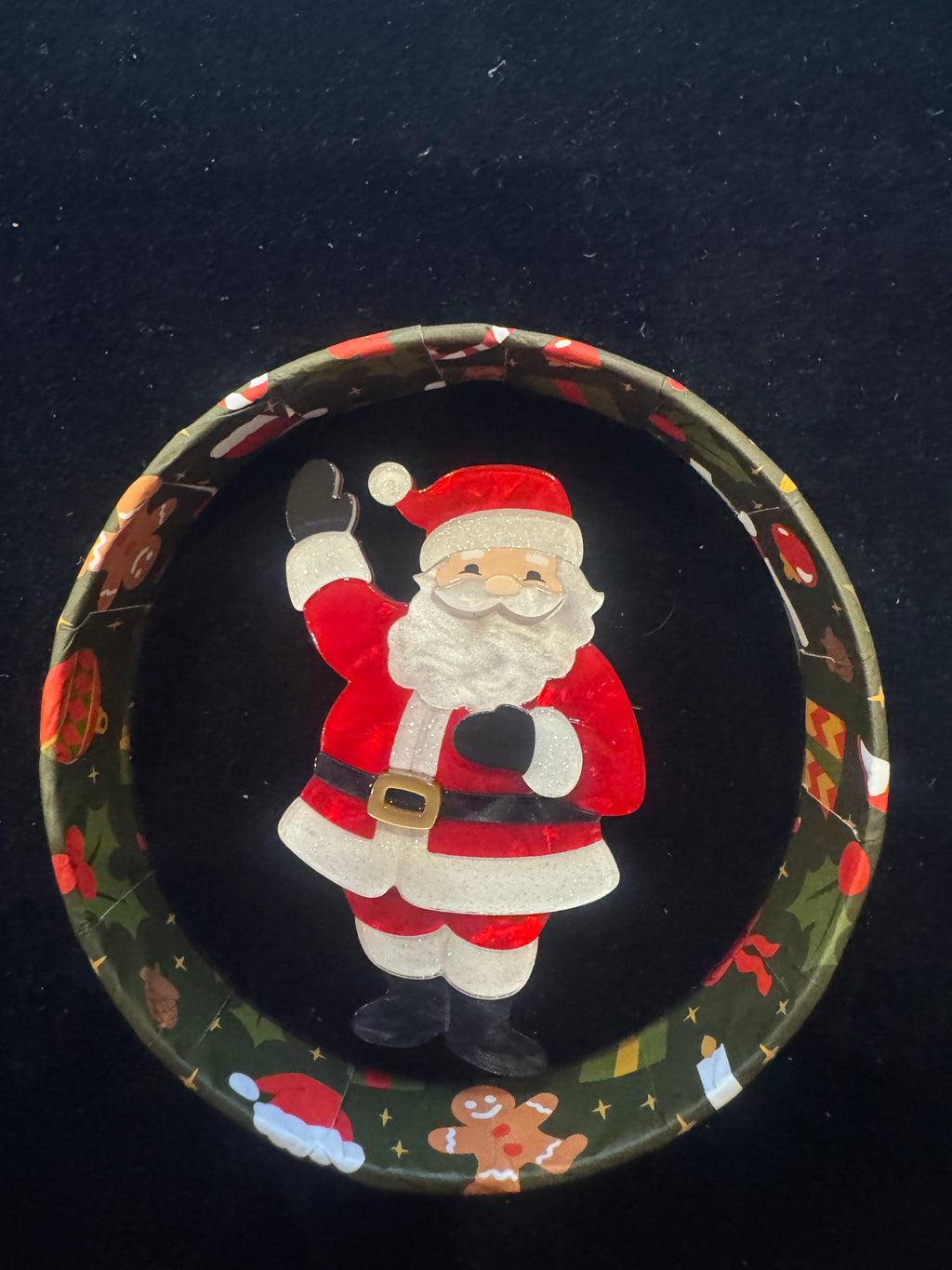 ERSTWILDER MERRY MENAGERIE -resin brooch - SANTA'S SURPRISE